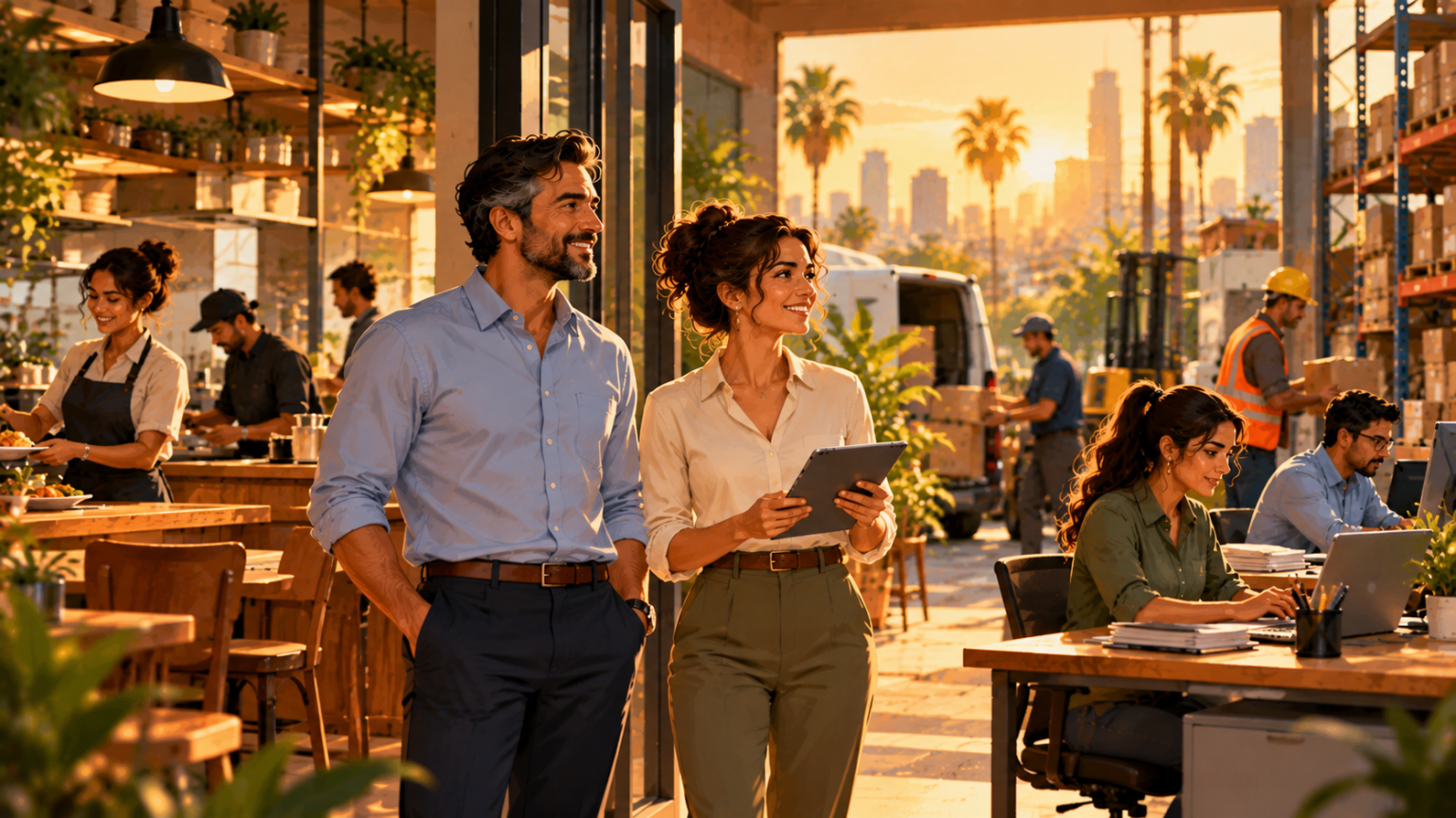 Golden-Hour Small Business Teamwork 1